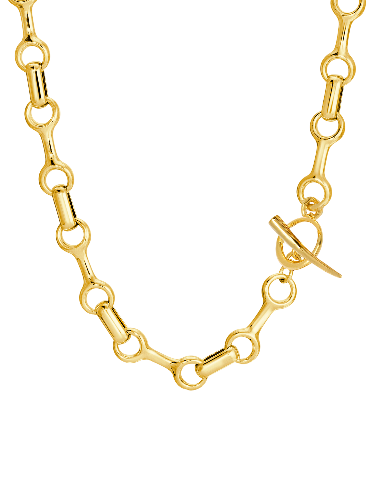 25 mm double beam chain necklace with tusk clasp gold vermeil